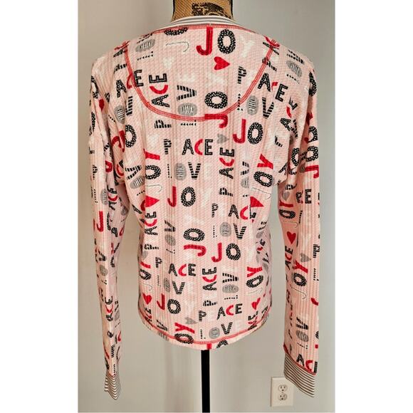 PJ Salvage Peace & Joy Waffle Ski Jammie Pajama Set Thermal Snowboard Sz S New - Picture 10 of 12